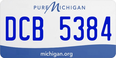 MI license plate DCB5384