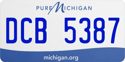 MI license plate DCB5387