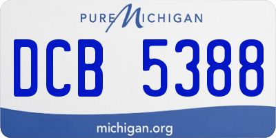 MI license plate DCB5388