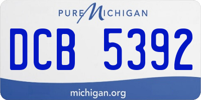 MI license plate DCB5392