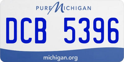 MI license plate DCB5396