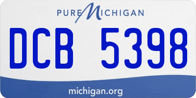 MI license plate DCB5398