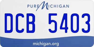MI license plate DCB5403