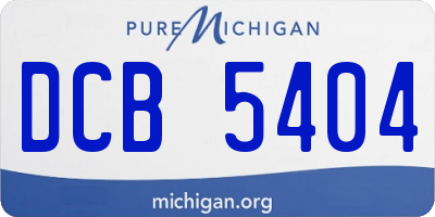 MI license plate DCB5404