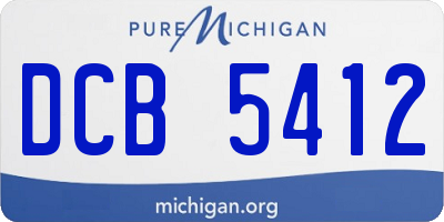 MI license plate DCB5412