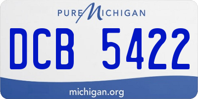MI license plate DCB5422