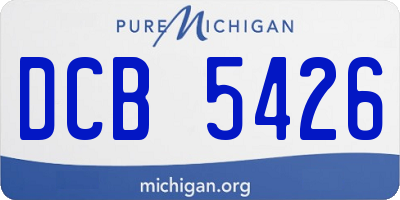 MI license plate DCB5426