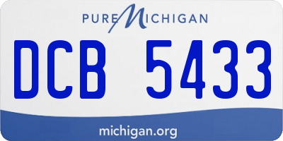 MI license plate DCB5433