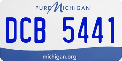 MI license plate DCB5441