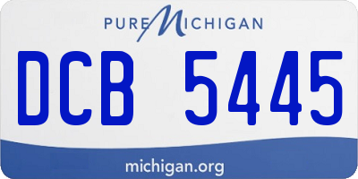 MI license plate DCB5445
