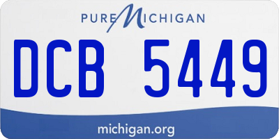 MI license plate DCB5449