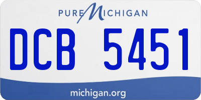 MI license plate DCB5451