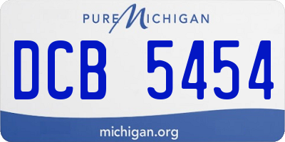 MI license plate DCB5454