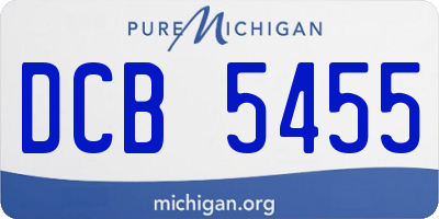 MI license plate DCB5455