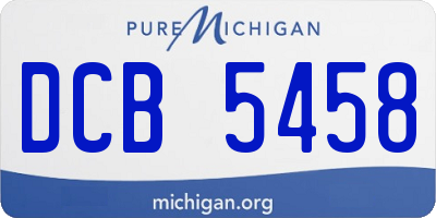 MI license plate DCB5458