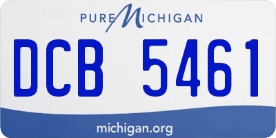 MI license plate DCB5461