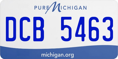 MI license plate DCB5463