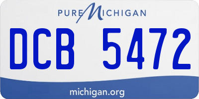 MI license plate DCB5472