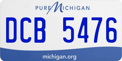 MI license plate DCB5476