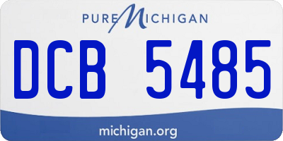 MI license plate DCB5485