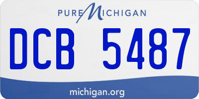 MI license plate DCB5487