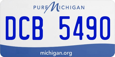 MI license plate DCB5490