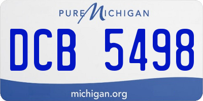 MI license plate DCB5498