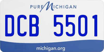 MI license plate DCB5501