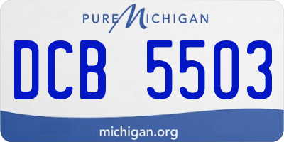 MI license plate DCB5503