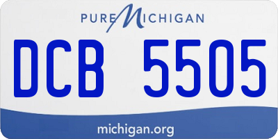 MI license plate DCB5505
