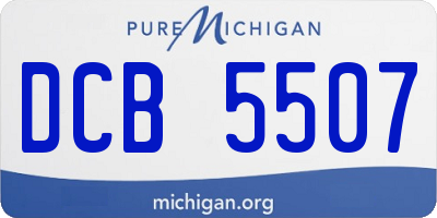 MI license plate DCB5507