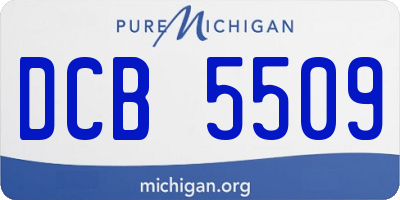 MI license plate DCB5509