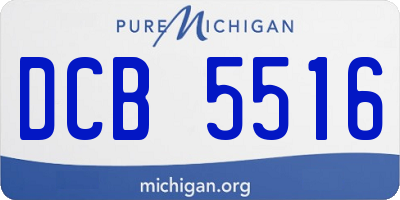 MI license plate DCB5516