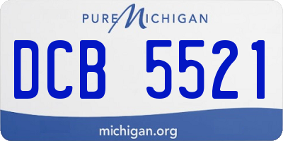 MI license plate DCB5521
