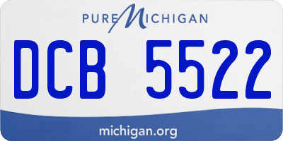MI license plate DCB5522