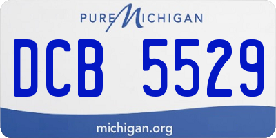 MI license plate DCB5529