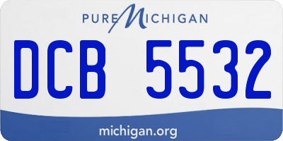 MI license plate DCB5532