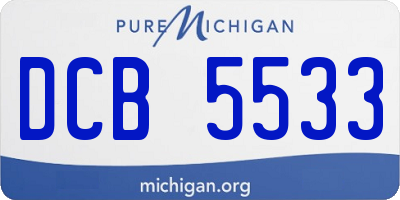 MI license plate DCB5533