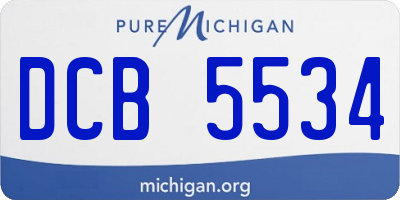MI license plate DCB5534