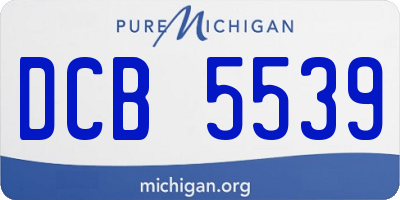 MI license plate DCB5539