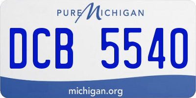 MI license plate DCB5540