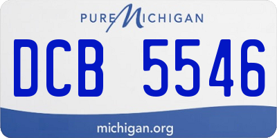 MI license plate DCB5546