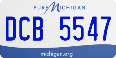 MI license plate DCB5547