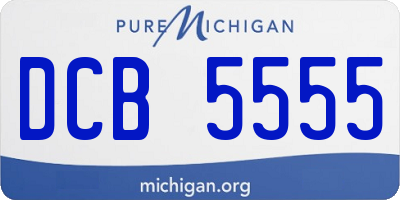 MI license plate DCB5555