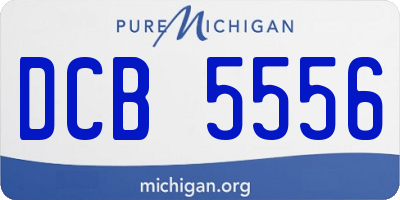 MI license plate DCB5556