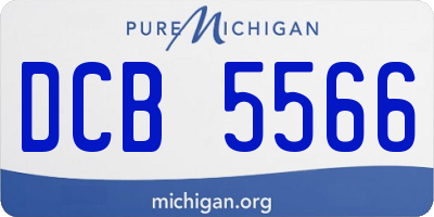 MI license plate DCB5566