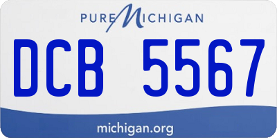 MI license plate DCB5567