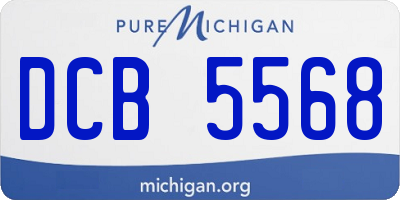 MI license plate DCB5568