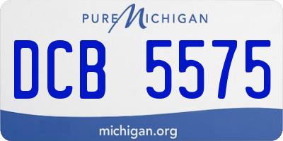 MI license plate DCB5575