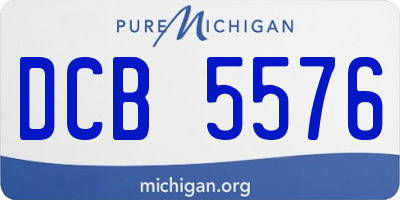 MI license plate DCB5576